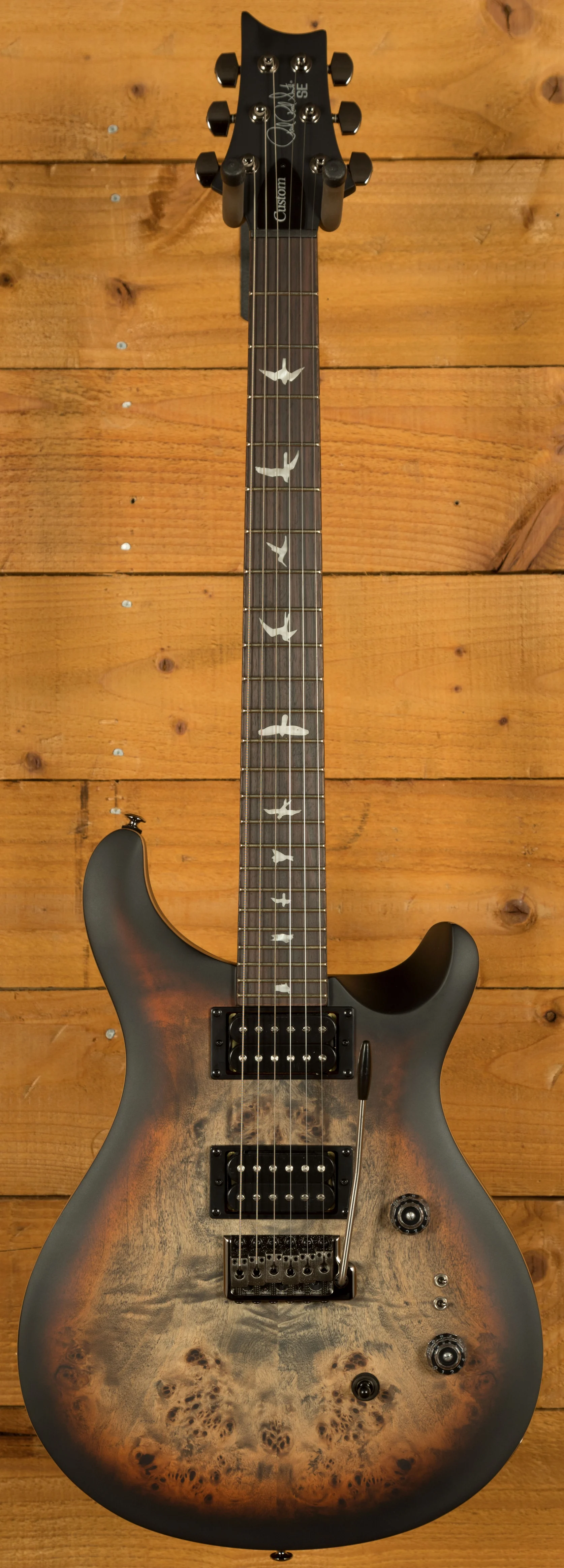 PRS SE Custom 24-08 Poplar Burl Limited Edition - Charcoal Cherry