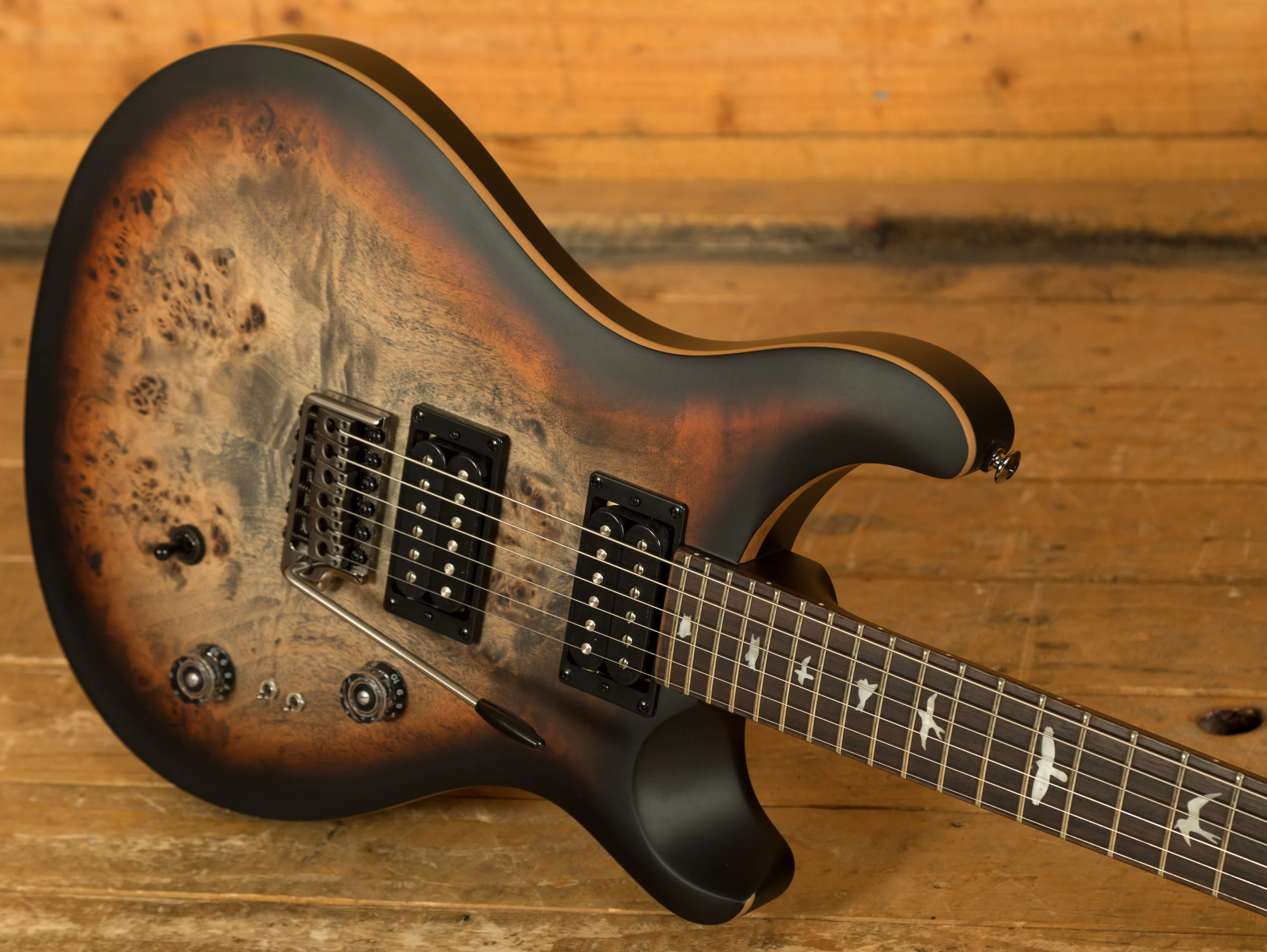 【美品】PRS SE Custom24-08 Poplar Burl PRS SE Exotic Custom 24-08 Poplar Burl Electric Guitar - Lake Blue