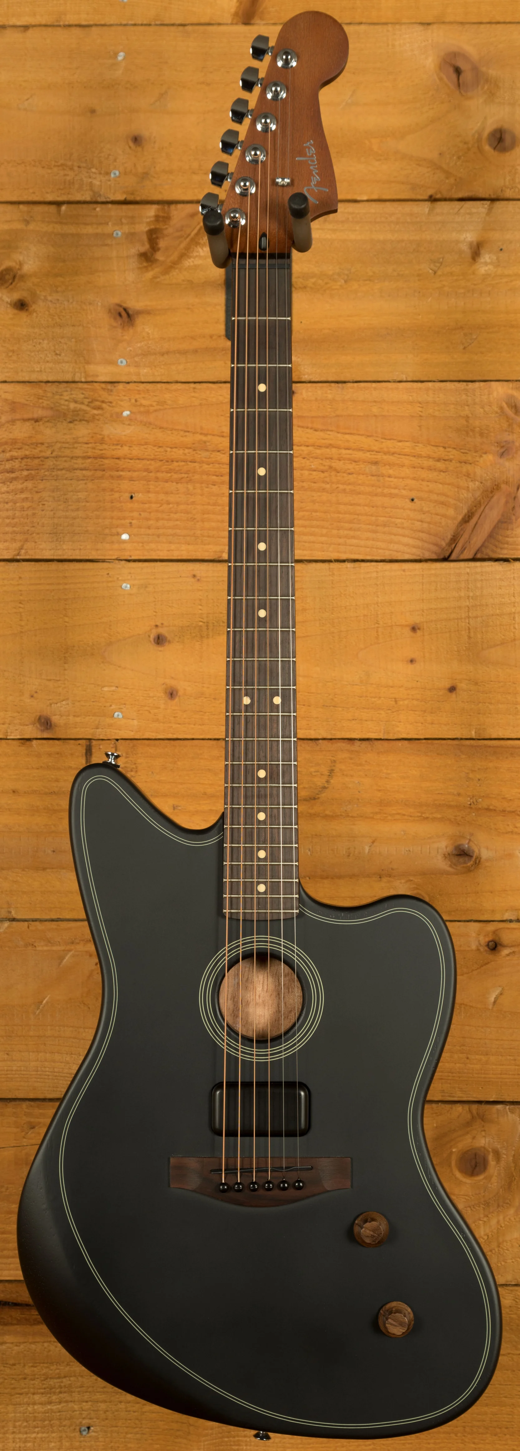 ギター Acoustasonic Standard Jazzmaster (Black) Fender Acoustasonic Standard Jazzmaster Electric Guitar