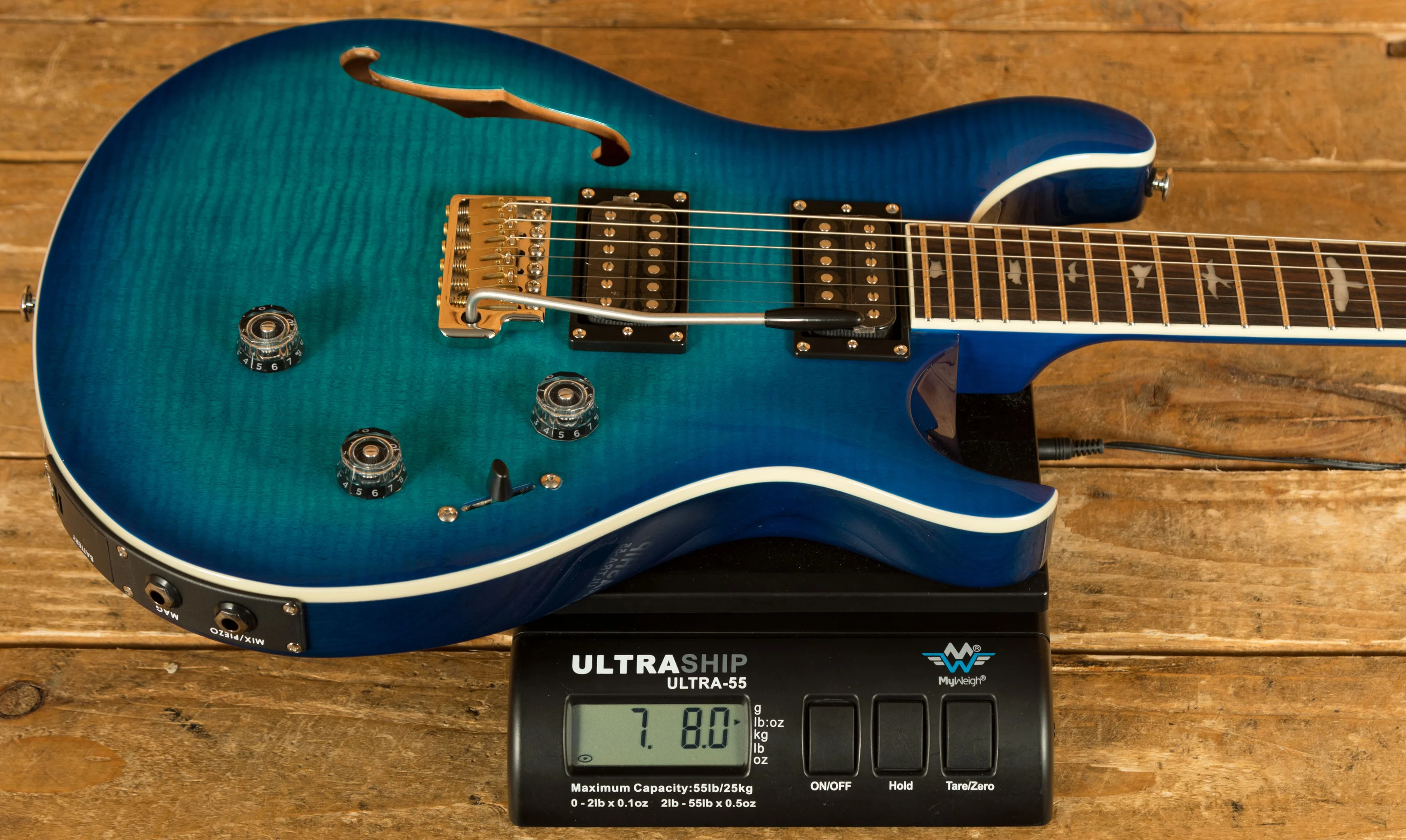 PRS SE Custom | Custom 24 Semi-Hollow Piezo - Lake Blue