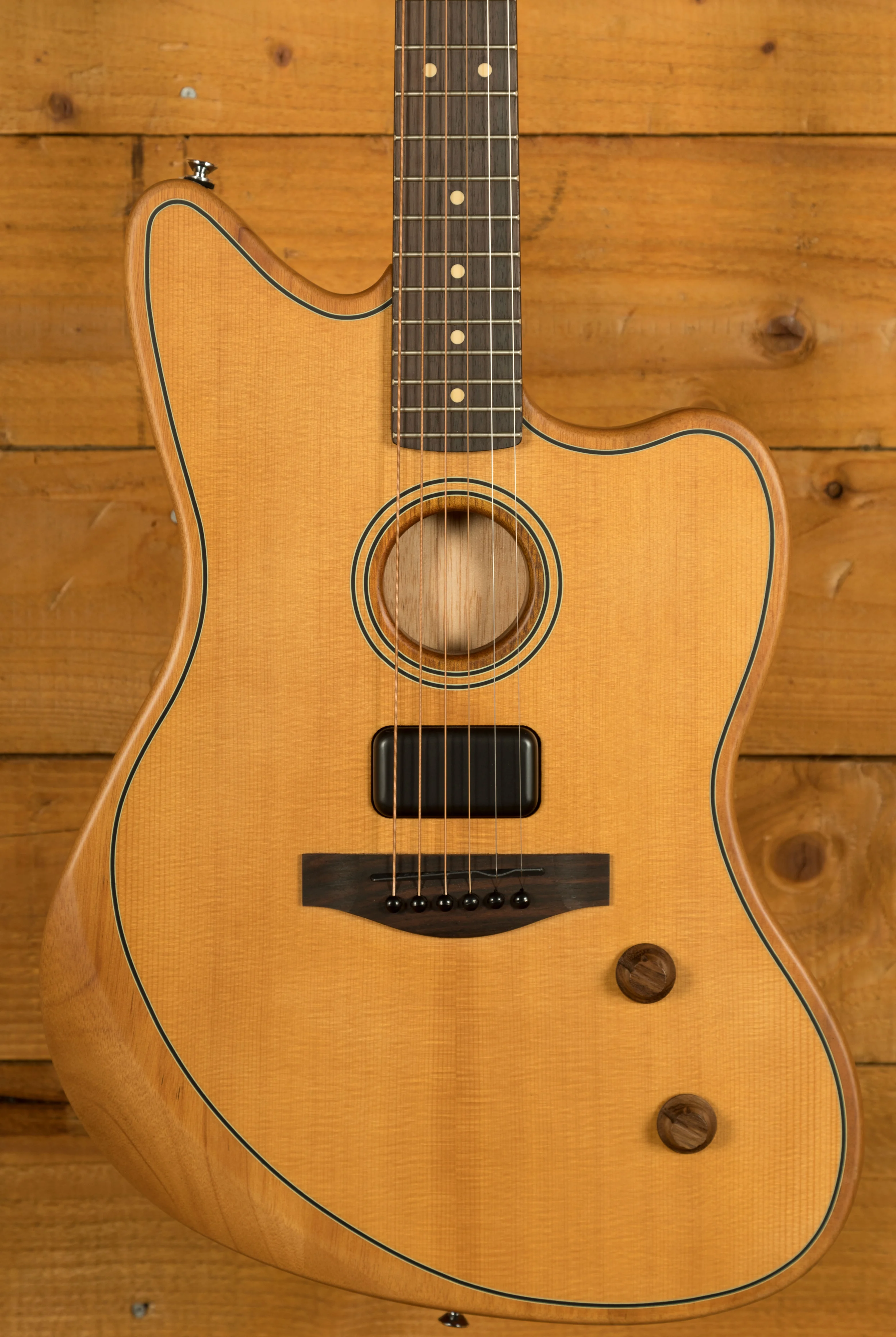 Fender Acoustasonic Standard Jazzmaster - Rosewood - Aged Natural