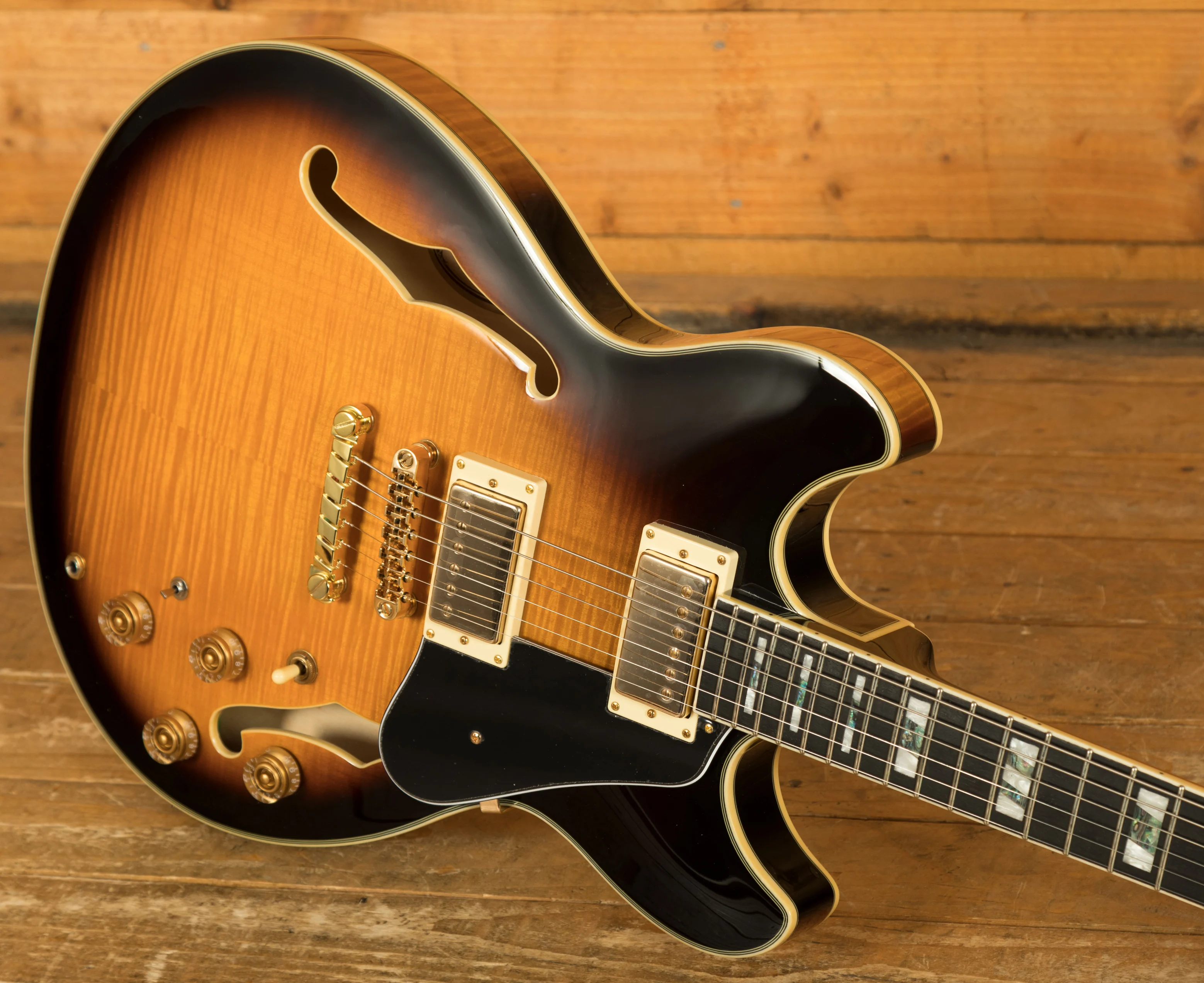 Ibanez JSM10 John Scofield Hollow Body - Walnut - Vintage Yellow