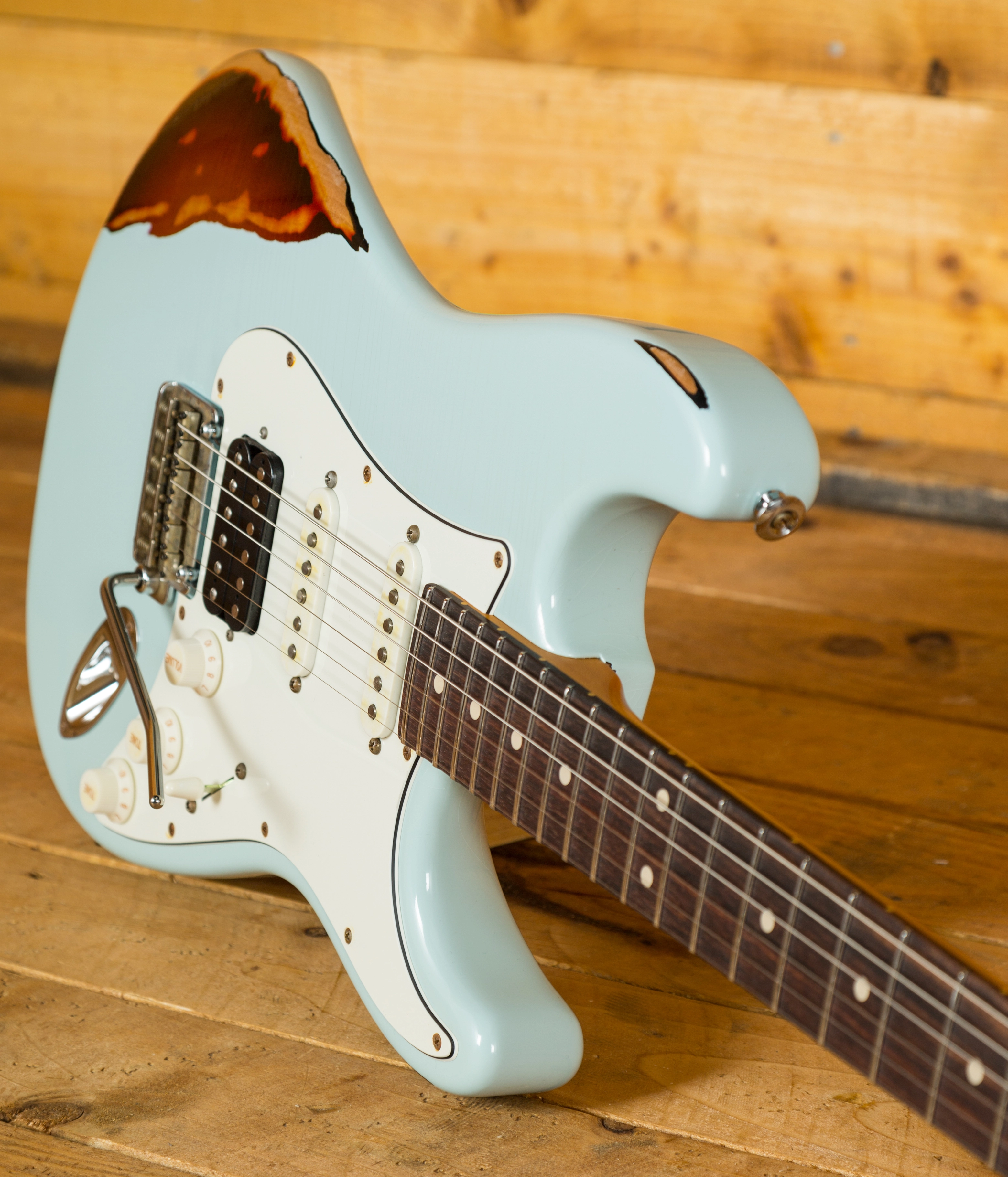 Suhr Classic Antique Sonic Blue Over 3 Tone Sunburst Rosewood