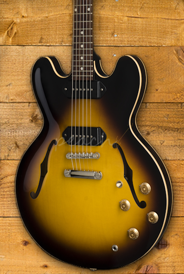 Gibson 2019 ES335 Dot P90 Vintage Burst Peach Guitars