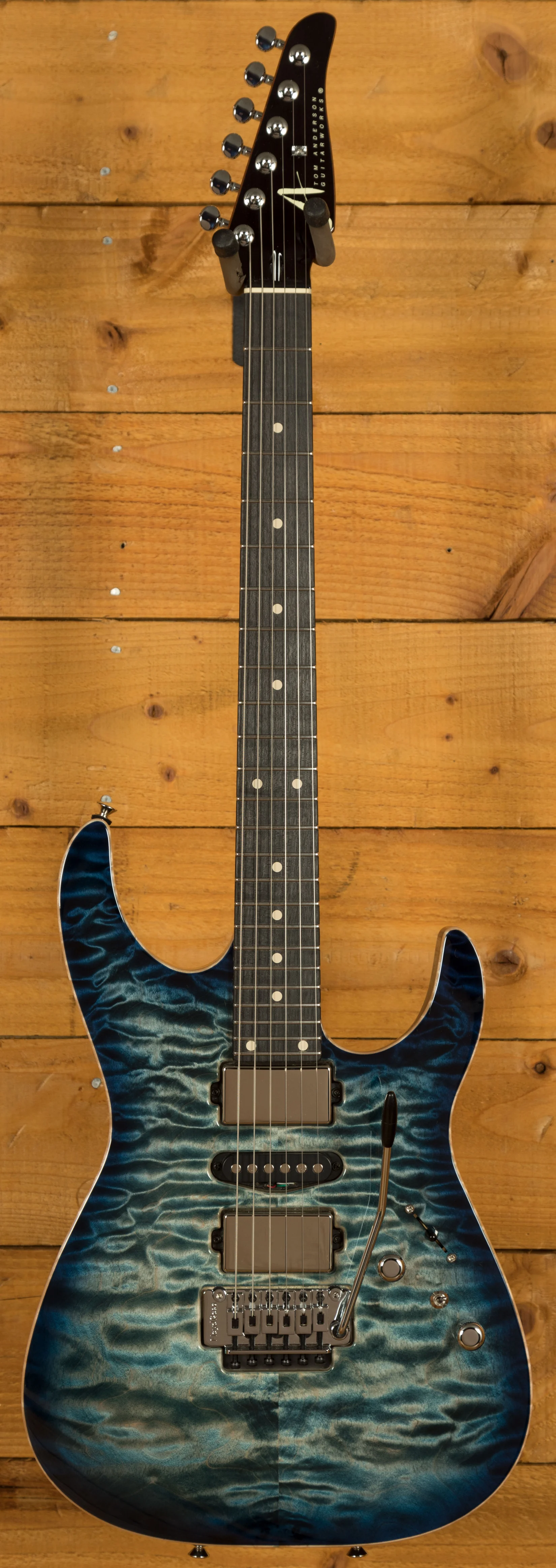 Tom Anderson Angel | Natural Arctic Blue Burst w/Binding