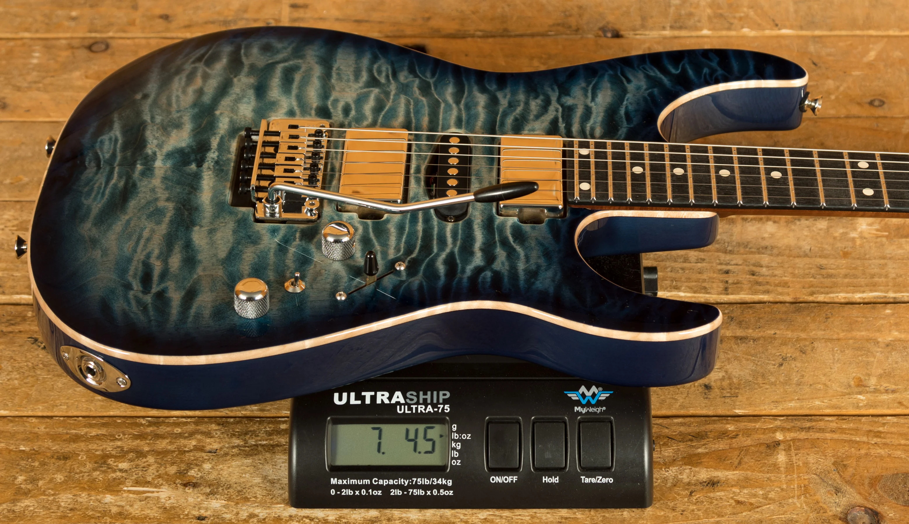 Tom Anderson Angel | Natural Arctic Blue Burst w/Binding