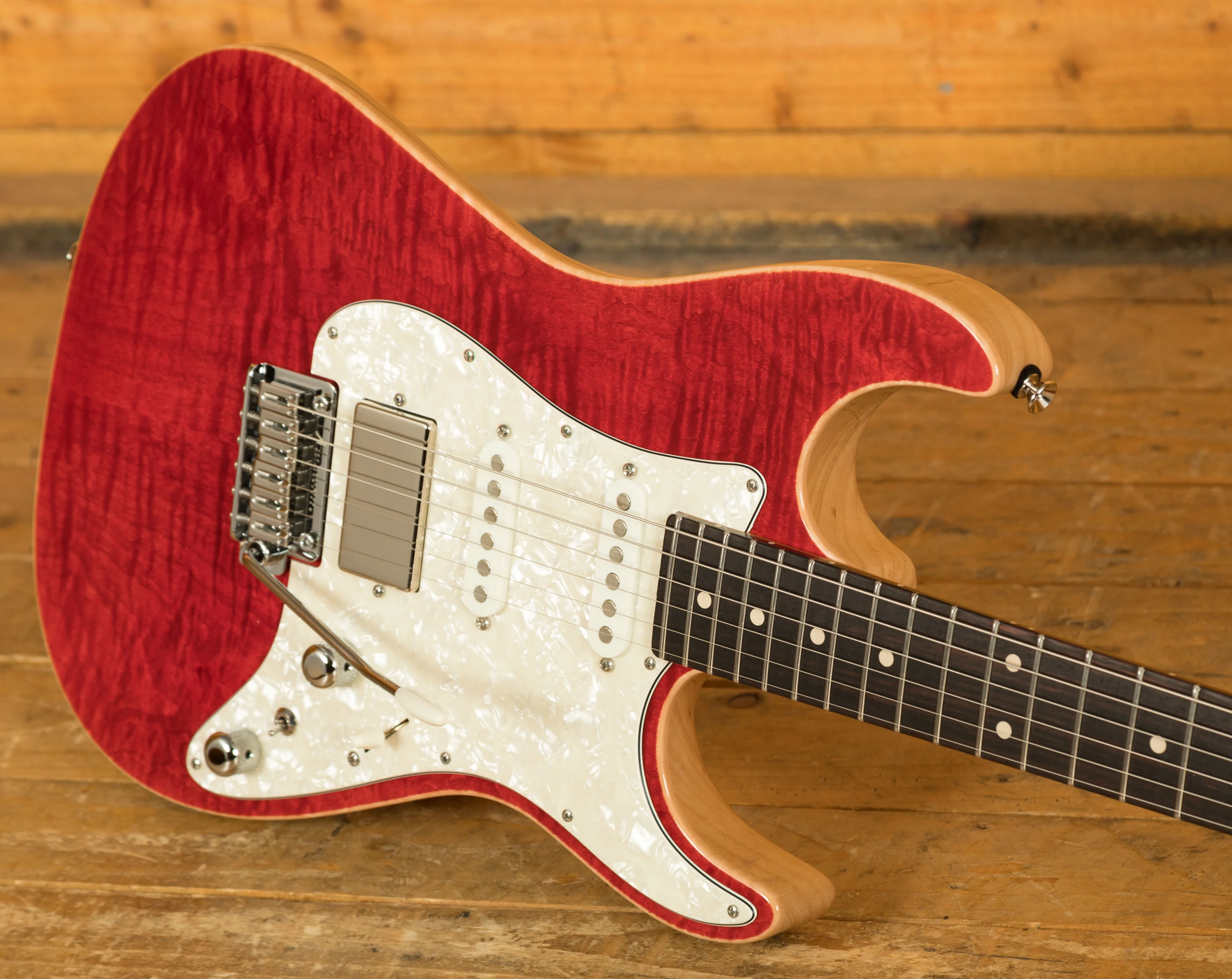 Tom Anderson Drop Top ハードケース付き Tom Anderson Drop Top Classic | Transparent Red with Binding & Case