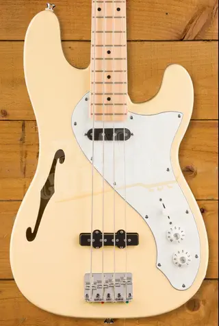 Squier Paranormal Precision Bass Thinline SJ - Maple - Vintage White