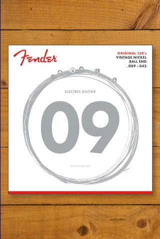 Fender Original 150L Pure Nickel Wound Electric Guitar Strings - Ball End - Gauges .009-.042