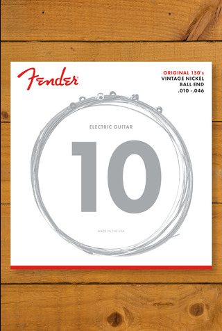 Fender Original 150 Guitar Strings Pure Nickel Wound Ball End 150R .010-.046 Gauges (6)