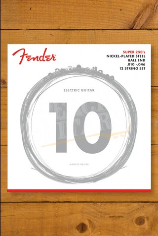 Fender Super 250 Nickel Plated Steel 12-String Electric Guitar Strings - Ball End - Gauges .010-.046