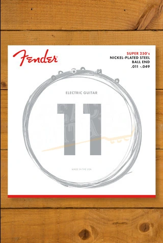 Fender Super 250M Nickel Plated Steel Electric Guitar Strings - Ball End - Gauges .011-.049