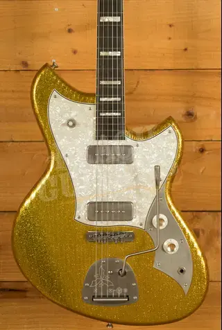 Novo Custom Series Serus J | Your Gold Dress Sparkle - Aged Pearloid Pickguard