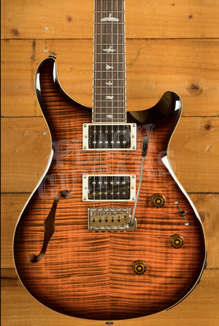 PRS SE Custom | Custom 24 Semi-Hollow Piezo - Orange Tiger Smokeburst