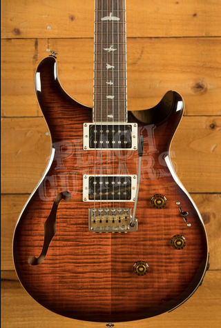 PRS SE Custom | Custom 24 Semi-Hollow Piezo - Orange Tiger Smokeburst