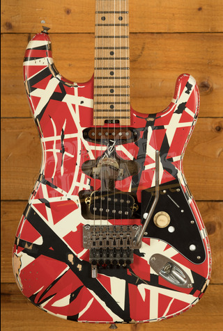 EVH Striped Series Frankenstein Frankie | Red w/Black Stripes Relic
