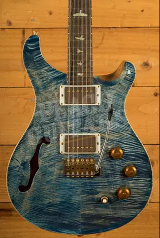 PRS Wood Library DGT Semi-Hollow Faded Blue Jean w/Stained Flame Maple Neck