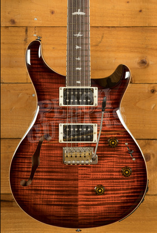 PRS SE Custom | Custom 24 Semi-Hollow Piezo - Orange Tiger Smokeburst