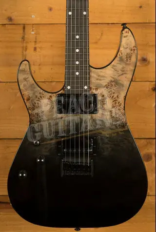 Schecter C-1 Standard - Roasted Maple - Black Fade Burst Burl - Left-Handed
