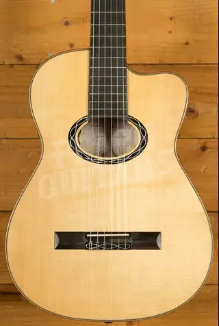 Eastman Cabaret-JB Solid-Top Cutaway Classical Guitar - Natural