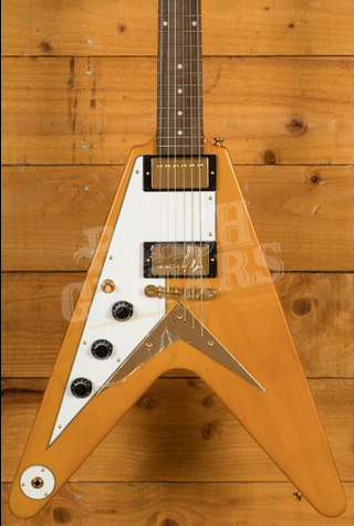 Epiphone Inspired By Gibson Custom 1958 Korina Flying V | Aged Natural - White Pickguard *Left-Handed*