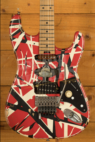 EVH Striped Series Frankenstein Frankie | Red w/Black Stripes Relic