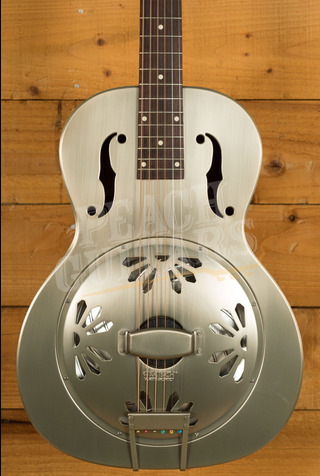 Gretsch G9201 Honey Dipper Round-Neck Brass Body Biscuit Cone Resonator Weathered "Pump House Roof"