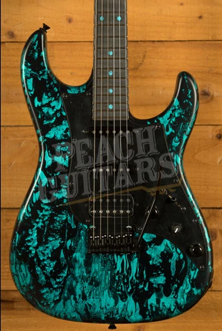 James Tyler Guitars | Studio Elite HD - See thru Turquoise tint over Black Shmear