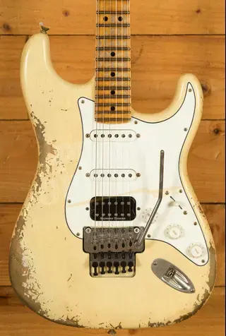 Fender Custom Shop 69 HSS Floyd Rose Strat - Heavy Relic Aged Vintage White