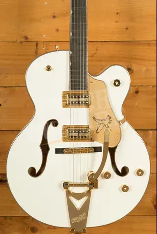 Gretsch Synchromatic Falcon Hollow Body Single-Cut with Bigsby - Ebony - Snowcrest White