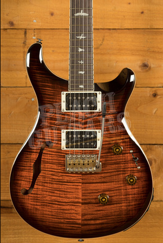 PRS SE Custom | Custom 24 Semi-Hollow Piezo - Orange Tiger Smokeburst