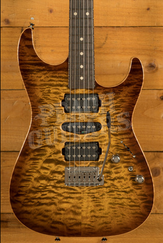 Tom Anderson Hollow Drop Top | Light Tiger Eye Burst w/Binding