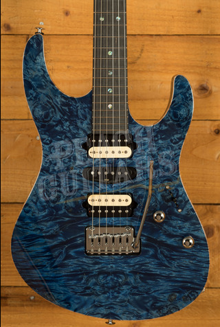 Suhr Custom Modern Handpicked | Trans Whale Blue - Waterfall Burl