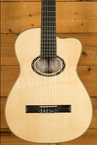 Eastman Cabaret-JB Solid-Top Cutaway Classical Guitar - Natural