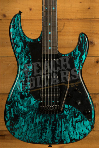 James Tyler Guitars | Studio Elite HD - See thru Turquoise tint over Black Shmear