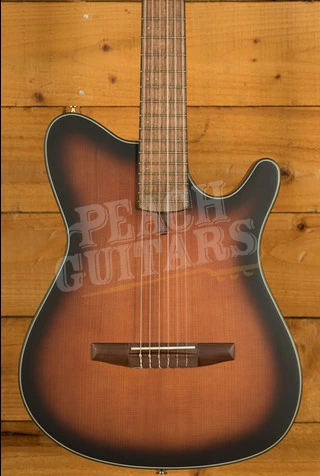 Ibanez FRH10N Solid-Top Cutaway Nylon Guitar - Brown Sunburst Flat