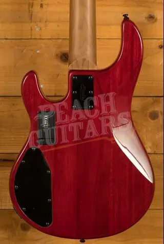 Sterling RAY35HHSM StingRay 5 HH Bass - Spalted Blood Orange Burst