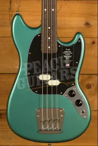 Fender American Professional Classic Mustang Bass - Rosewood - Faded Sherwood Green Metallic