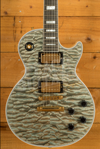 Gibson Custom Les Paul Custom 7A Quilt | Ocean Blue w/TV White Back