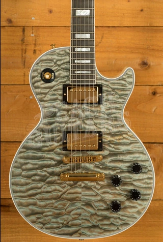 Gibson Custom Les Paul Custom 7A Quilt | Ocean Blue w/TV White Back