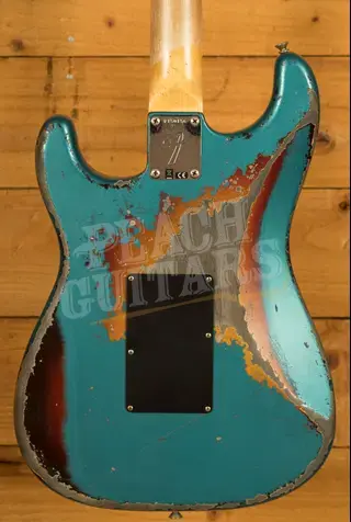 Fender Custom Shop 69 HSS Strat - Super Heavy Relic Ocean Turquoise/3-Tone Sunburst
