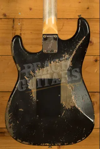 Fender Custom Shop 69 HSS Floyd Rose Strat - Super Heavy Relic Black