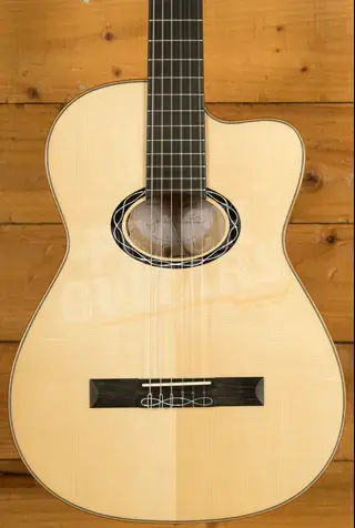 Eastman Cabaret-JB Solid-Top Cutaway Classical Guitar - Natural