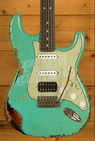 Fender Custom Shop NAMM Custom Deluxe HB S-1 Strat - Heavy Relic Seafoam Sparkle/3-Tone Sunburst