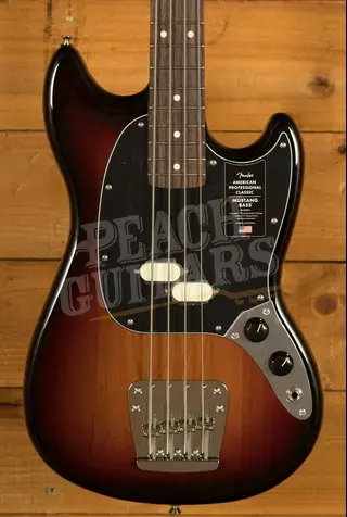 Fender American Professional Classic Mustang Bass - Rosewood - 3-Colour Sunburst