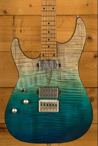 Schecter C-1 Standard Plus - Roasted Maple - Blue Fade - Left-Handed