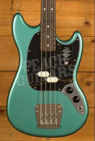 Fender American Professional Classic Mustang Bass - Rosewood - Faded Sherwood Green Metallic