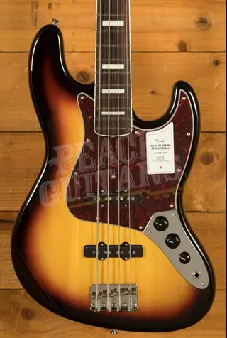 Fender Made In Japan Traditional Late 60s Jazz Bass - Rosewood - 3-Colour Sunburst