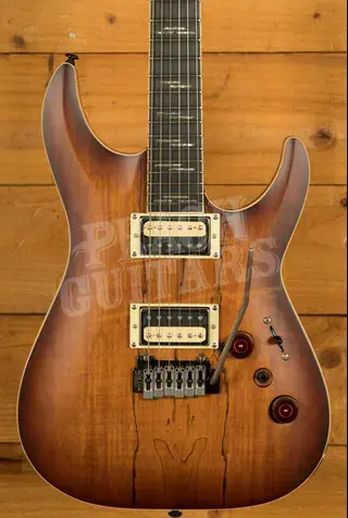 Schecter C-1 Exotic Spalted Maple - Satin Natural Vintage Burst