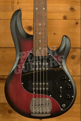 Sterling RAY5HH SUB Series StingRay 5 HH Bass - Ruby Red Burst Satin